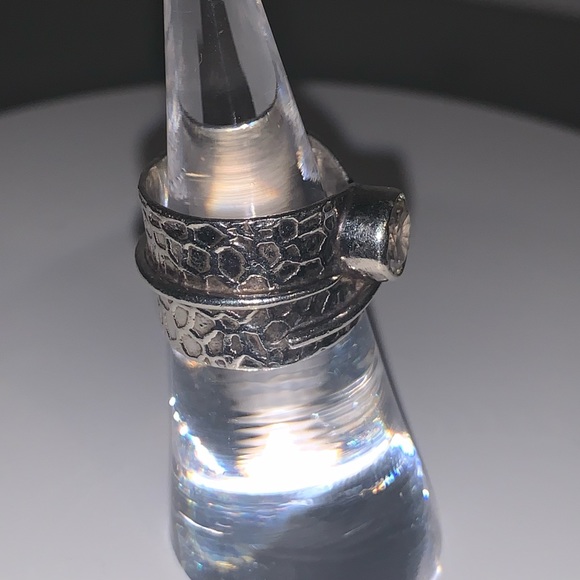 OOAK Adjustable Sterling Hammered Band w/Quartz Gemstone - Picture 2 of 13